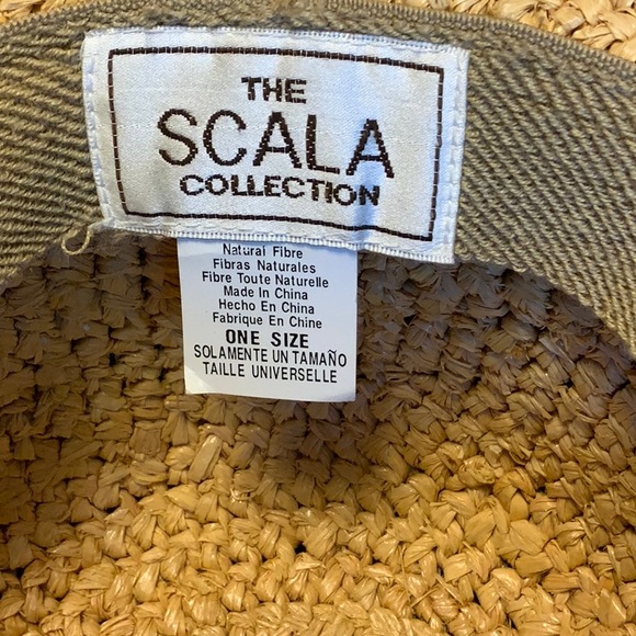 Raffia Sun Hat - Hand Crocheted with Black Cotton Back Bow - Picture 6 of 10